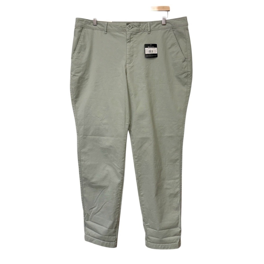 Eddie Bauer NWT Wmns Sage Green Size 16 Boyfriend Legend Stretch Chino Pants